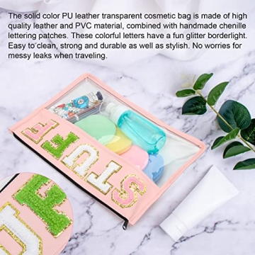 Stylish Chenille Clear Flat Pouch for Travel and Gifts