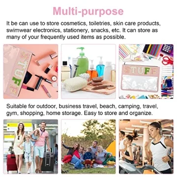 Stylish Chenille Clear Flat Pouch for Travel and Gifts