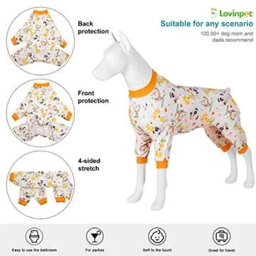 LovinPet American Pitbull Pajamas - Pet Anxiety Relief Shirt, Dog Pajamas, UV Protection Comfy Stret...