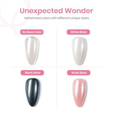 beetles Gel Polish White Chrome Nail Powder for Gel Nails, Pearl Nail Powder Mirror Effect Nail Glit...