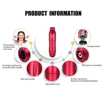 Tattoo Kit-TATELF Tattoo Gun Kit Professional Complete Tattoo Starter Kit Rotary Tattoo Machine Pen ...