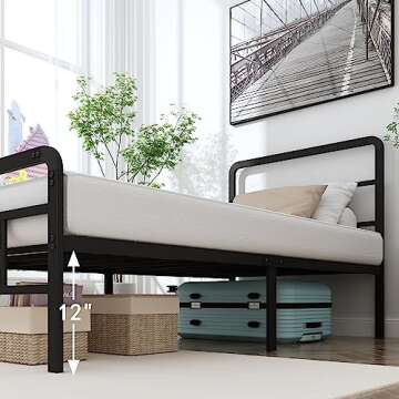HOBINCHE Twin XL Metal Bed Frame with Headboard and Footboard