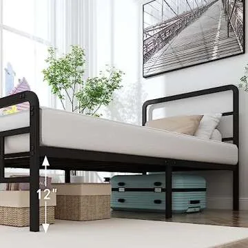 HOBINCHE Twin XL Metal Bed Frame with Headboard and Footboard