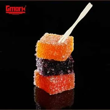 Gmark Bamboo Forks 3.5 Inch 110pc, Mini Food Picks/Bamboo Fruit Picks/Mini Cocktail Forks/Party Forks/Buffet Mini Forks/Two Prongs Cocktail Picks for Appetizer, Cocktail, Pastry, Dessert. GM1031A