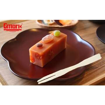 Gmark Bamboo Forks 3.5 Inch 110pc, Mini Food Picks/Bamboo Fruit Picks/Mini Cocktail Forks/Party Forks/Buffet Mini Forks/Two Prongs Cocktail Picks for Appetizer, Cocktail, Pastry, Dessert. GM1031A