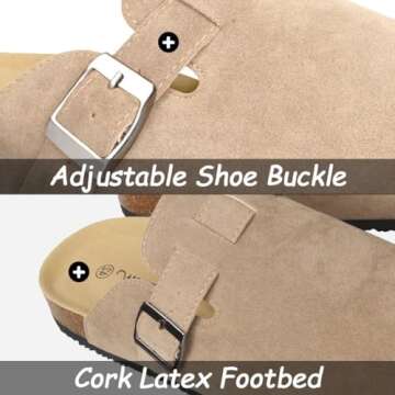 WINSEAD Clogs for Women and Men - Stylish Slip-On Footbed Suede Cork Shoes