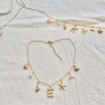 XSILA Gold Initial Charm Necklaces for Women