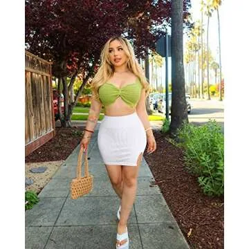 OQQ Women's Stylish 2 Piece Skirt Set for Every Occasion