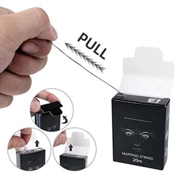 XIAOYU 10M Brow Mapping String Pre-Inked for Microblading, 6Pack, Black Box, White Ink