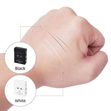 XIAOYU 10M Brow Mapping String Pre-Inked for Microblading, 6Pack, Black Box, White Ink