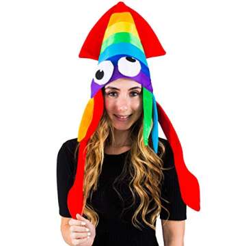 Tigerdoe Squid Hat - 2 Pack - Rainbow Octopus Hat - Sea Animal Hat - Rainbow Costume Accessories - Crazy Hats