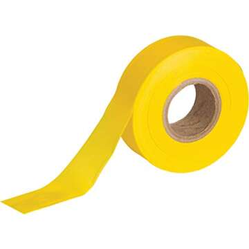 Brady Yellow Flagging Tape - 1.188" Wide, 300' Length - Best for Marking Hazardous Areas