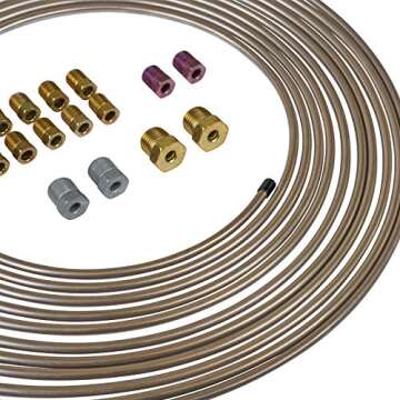 4LifetimeLines 3/16" x 25' Genuine Copper-Nickel Alloy Non-Magnetic Brake Line Replacement Tubing Co...