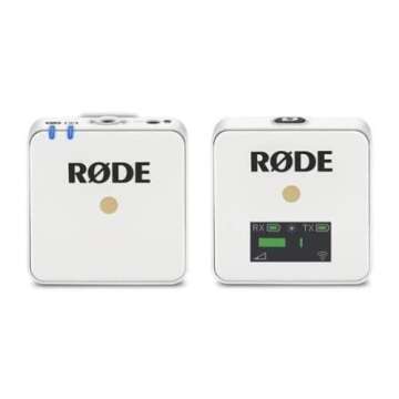 Rode Microphones Wireless GO Compact Transmitter/Receiver Wireless Solution (White) Bundle with Knox Gear Lavalier Microphone (2 Items)