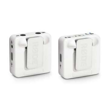 Rode Microphones Wireless GO Compact Transmitter/Receiver Wireless Solution (White) Bundle with Knox Gear Lavalier Microphone (2 Items)