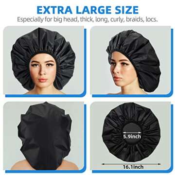 Atudew Extra Large Shower Cap - Waterproof and Eco-Friendly
