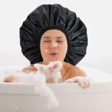 Atudew Extra Large Reusable Shower Cap for All Hair Types
