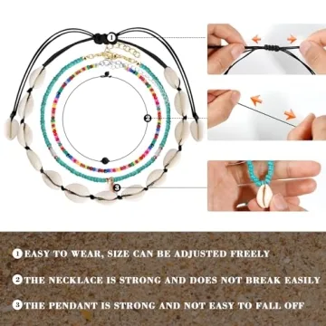 ONESING 14 Pcs Beach Necklace Set Handcrafted Jewelry