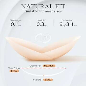 Trifabricy Nipple Covers - 2 Pairs Sticky Adhesive Silicone Nipple Pasties, Reusable Waterproof Brea...