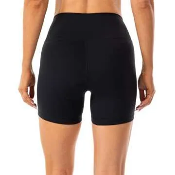 Lavento Women's All Day Soft Biker Shorts 5 Inch - High Waisted Workout Gym Running Yoga Short (Black, 6)