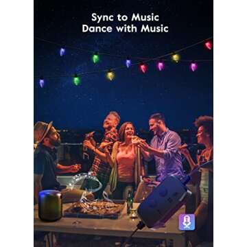 Brightown C9 Christmas Lights Outdoor, 33Ft 50 LED Smart Music Sync Remote APP Controlled C9 Color C...