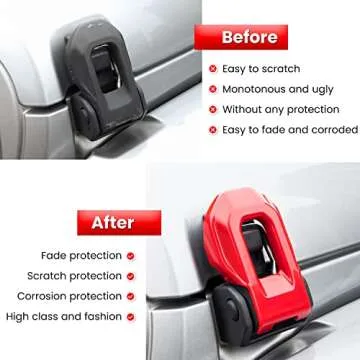 Hood Latch Lock Catch Brackets Cover for 2018-2024 Jeep Wrangler JL JLU Unlimited Sports Freedom Sahara Rubicon Gladiator JT 2-Door & 4-Door Exterior Accessories Decoration (Red 2PCS)