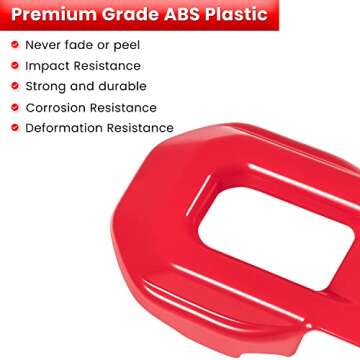 Hood Latch Lock Catch Brackets Cover for 2018-2024 Jeep Wrangler JL JLU Unlimited Sports Freedom Sahara Rubicon Gladiator JT 2-Door & 4-Door Exterior Accessories Decoration (Red 2PCS)