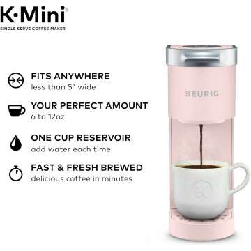 Keurig K-Mini Coffee Maker in Dusty Rose - Compact Design