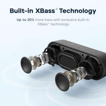 Tribit XSound Go Bluetooth Speaker with 16W Loud Sound & Deeper Bass, 24H Playtime, IPX7 Waterproof, Bluetooth 5.3 TWS Pairing Portable Wireless Speaker for Home, Outdoor (2024 Upgraded)