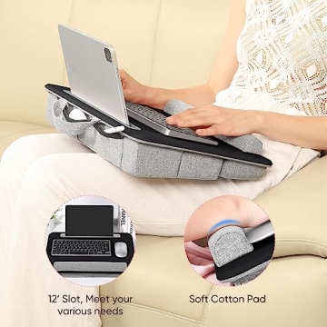 Adjustable Laptop Lap Desk with Cushion and Storage