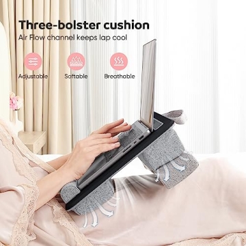 Adjustable Laptop Lap Desk with Cushion and Storage