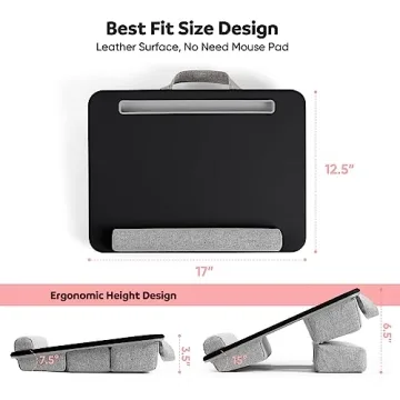 Adjustable Laptop Lap Desk with Cushion and Storage