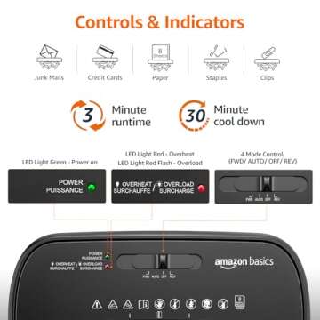 Amazon Basics 8-Sheet Cross Cut Paper Shredder and Credit Card Shredder - Black