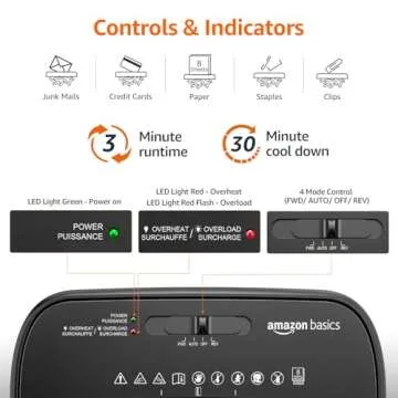 Amazon Basics 8-Sheet Cross Cut Paper Shredder and Credit Card Shredder - Black