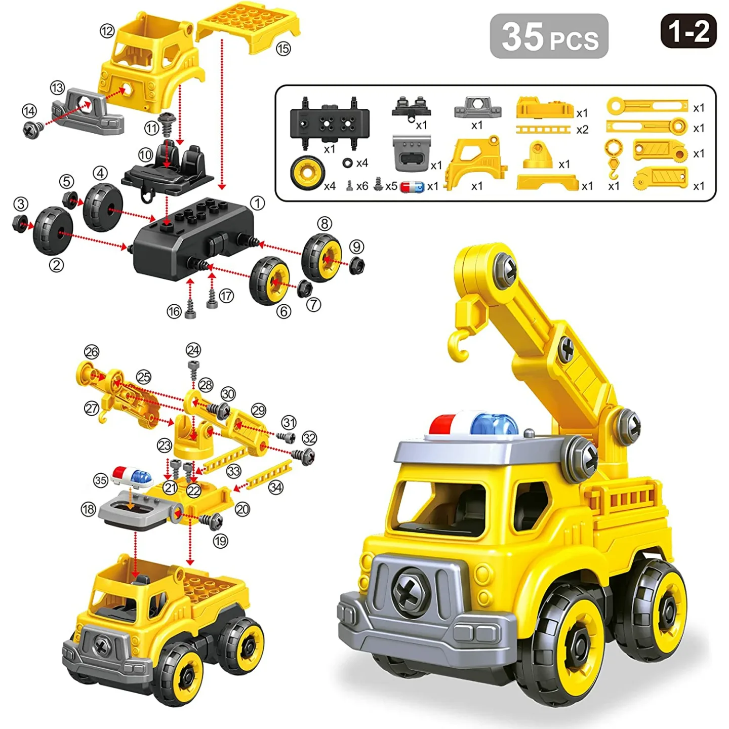 4-in-1 Take Apart Car Toys for Boys - DIY Fun