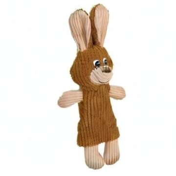 Snuggle Puppy Tender-Tuffs - Water Bottle Cruncher with Crinkle Action - No Squeaker Whisper Rabbit Bottle Cover Dog Toy