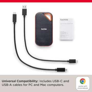 SanDisk 4TB Extreme PRO Portable SSD - Up to 2000MB/s - USB-C, USB 3.2 Gen 2x2, IP65 Water and Dust Resistance, Updated Firmware - External Solid State Drive - SDSSDE81-4T00-G25
