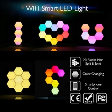 Yescom Smart Hexagon LED Light Panels for Home Decor