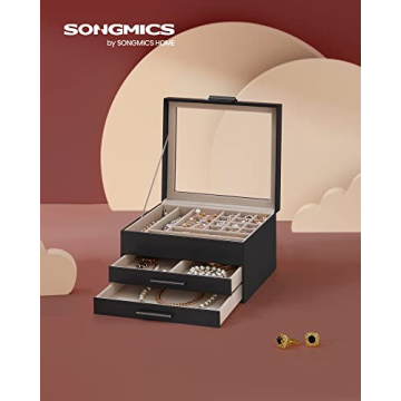 SONGMICS 3-Layer Jewelry Organizer - Elegant Storage Solution