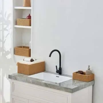 PROLAND Recycled Wicker Storage Basket, Paper Rope Storage Baskets for Organizing Container Bins for Shelves Cupboards Drawer, Small Woven Basket Set of 4