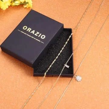 ORAZIO 14K Gold Plated Necklaces Set for Women