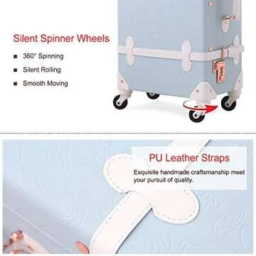 Unitravel Vintage 3 Piece Luggage Set for Stylish Travel