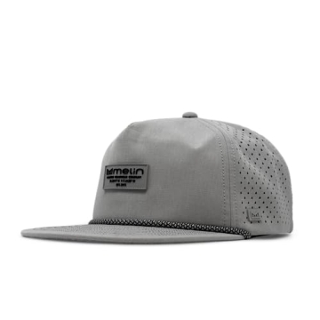 melin Coronado Brick Hydro, Heather Grey, Men's Performance Snapback Hats, Water-Resistant Fitted Ba...