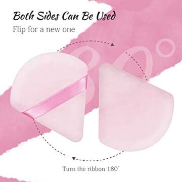 2 Pcs Triangle Powder Puff for Face - Soft Velour Makeup Powder Puffs - Setting Loose Beauty Powderpuff Triangle - Under Eye Powder Puff Face Makeup Applicator