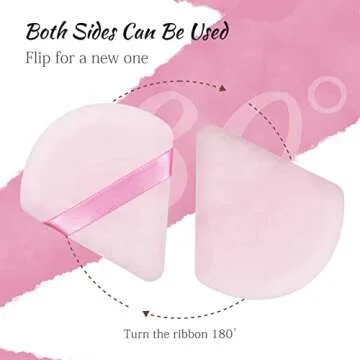 2 Pcs Triangle Powder Puff for Face - Soft Velour Makeup Powder Puffs - Setting Loose Beauty Powderpuff Triangle - Under Eye Powder Puff Face Makeup Applicator