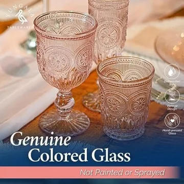 Yungala Pink Glass Set 6 Vintage Tumblers for Any Occasion