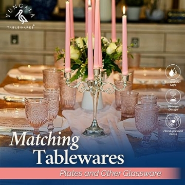 Yungala Pink Glass Set 6 Vintage Tumblers for Any Occasion