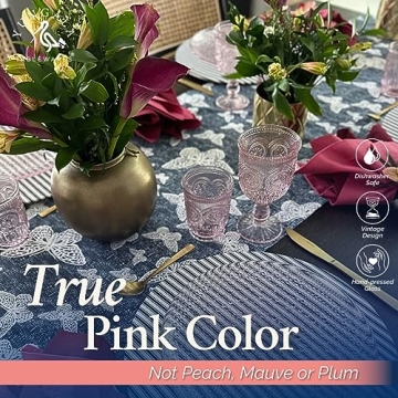 Yungala Pink Glass Set 6 Vintage Tumblers for Any Occasion