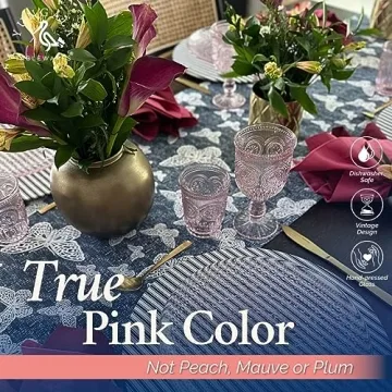 Yungala Pink Glass Set 6 Vintage Tumblers for Any Occasion