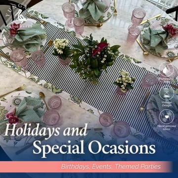 Yungala Pink Glass Set 6 Vintage Tumblers for Any Occasion